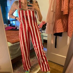 Big Bud Press Red & White Striped Overalls